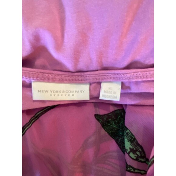 New York and Company Blouse  Plus Size XL Top Sleeveless  Purple Chic Flowy - Picture 7 of 9